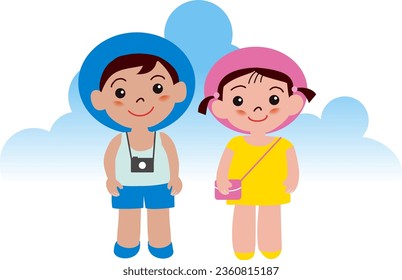 Thunder clouds and children on summer vacation