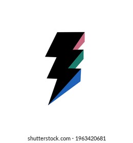 Thunder colorful cute icon vector illustration