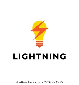 Thunder concept electric light logo with lightning gradient vector