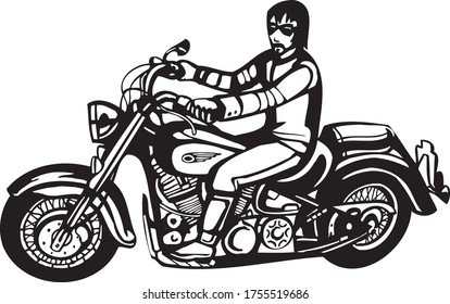 Vintage Pin Girl On Motorcycle Vector Stock Vector (Royalty Free ...