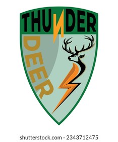 Thunder deer logo, A deer with thunder is suitable for e-sports logos or sports teams, for example basketball, softball or football.  Thunder signifies speed, strength can be a trigger for the spirit.