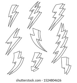 thunder doodle with white background . thunder. thunder vector