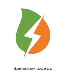 Thunder drop logo design icon vector.