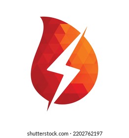 Vector de icono de diseño de logotipo de caída de trueno.