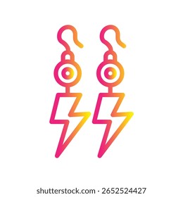 Ícone de vetor de ilustração de gradiente de cor de brinco de trovão que pode facilmente modificar ou editar 