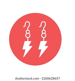 Thunder earrings Vector Icon easily modified

