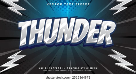 Thunder editable text effect Template with electric text style theme