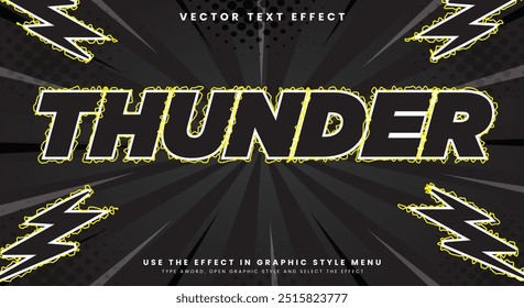 Thunder efeito de texto editável Modelo com tema de estilo de texto elétrico