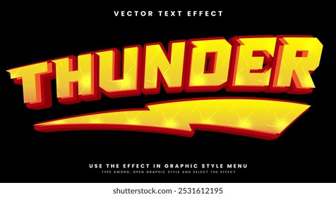 Thunder editable text effect Template with electric text style theme