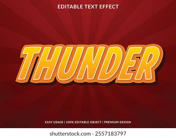 thunder editable text effect template use for logotype title and headline sticker