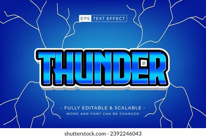 Efecto de estilo de texto modificable Thunder. rayo simple