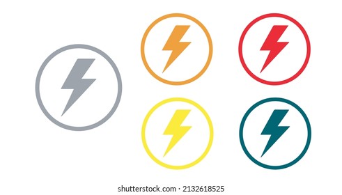Thunder electric energy concept logo. lightning icon on cricle vector. Thunder energy symbol.