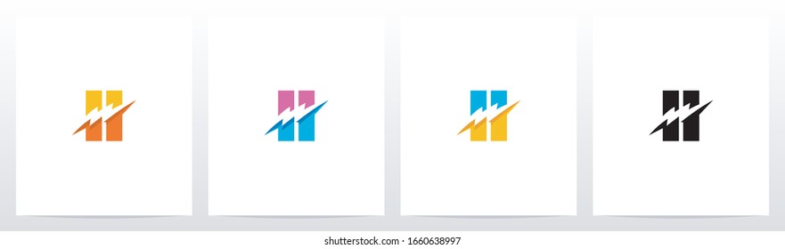 Thunder Electric On Letter Logo Design H