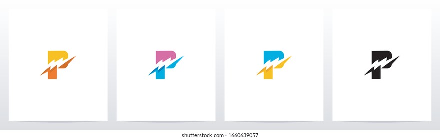 Thunder Electric On Letter Logo Design P