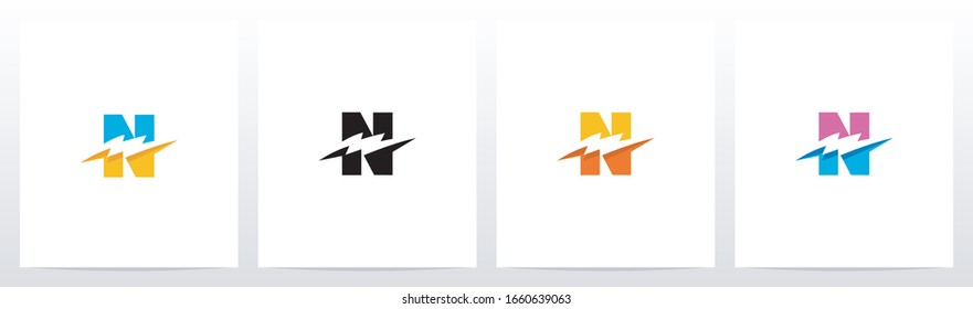 Thunder Electric On Letter Logo Design N