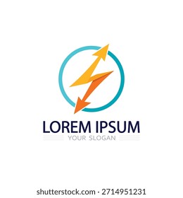 Thunder Energy Icon kombiniert mit Sharp Lightning Elements für innovatives Business-Logo