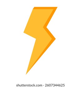 Thunder energy icon flat design on white background.