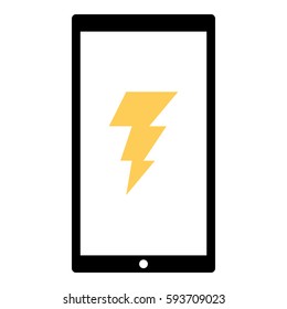 Thunder Energy icon - Flat design, glyph style icon - Colored enclosed in a phone
