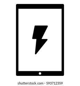Thunder Energy icon - Flat design, glyph style icon - Colored enclosed in a tablet