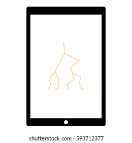 Thunder Energy icon - Flat design, glyph style icon - Colored enclosed in a tablet