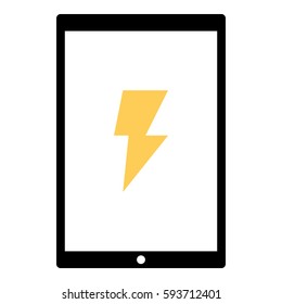 Thunder Energy icon - Flat design, glyph style icon - Colored enclosed in a tablet