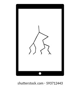 Thunder Energy icon - Flat design, glyph style icon - Colored enclosed in a tablet