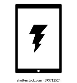 Thunder Energy icon - Flat design, glyph style icon - Colored enclosed in a tablet