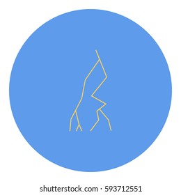 Thunder Energy icon - Flat design, glyph style icon - Yellow enclosed in a circle