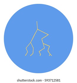Thunder Energy icon - Flat design, glyph style icon - Yellow enclosed in a circle