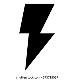 Thunder Energy icon - Flat design, glyph style icon - Filled Black