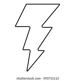 Thunder Energy icon - Flat design, glyph style icon - Outline Black