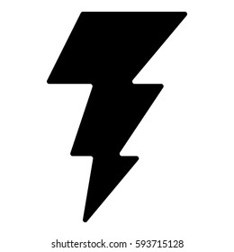 Thunder Energy icon - Flat design, glyph style icon - Filled Black