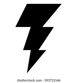 Thunder Energy icon - Flat design, glyph style icon - Filled Black