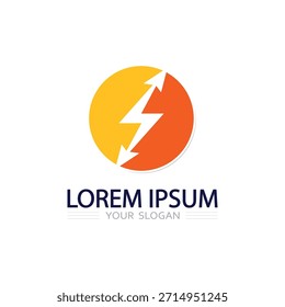 Logotipo de Thunder Energy que muestra el perno de relámpago agudo para la identidad de marca de alto voltaje