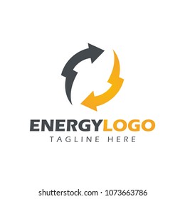thunder energy nature logo icon vector template
