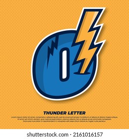Thunder esport with initial letter O logo illustration, thunder catcher, lighting esport logo