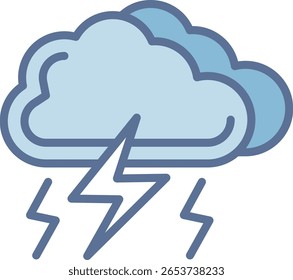 Thunder Filled Blue Tone Icon