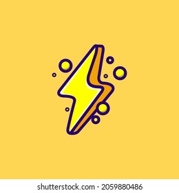 thunder flash cartoon icon vector illustration.