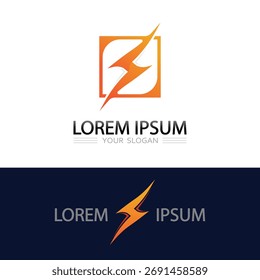 Thunder Flash Logo Design Representing Energy, Speed, and Electricity Flow