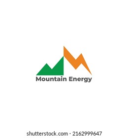 thunder flash mountain energy symbol sport logo vector