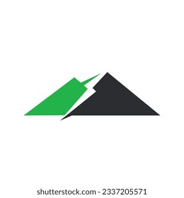 Thunder flash mountain energy symbol logo vector. Ilustration vector graphic of Creative Mountain Concept Cloud Electrical icon logo lightning thunder bolt