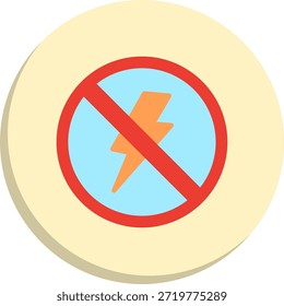 Icono de estilo de círculo plano de trueno