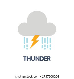 Thunder flat icon design style illustration on white background eps.10