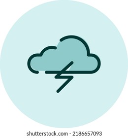 Proyección de truenos, ilustración, vector sobre fondo blanco.