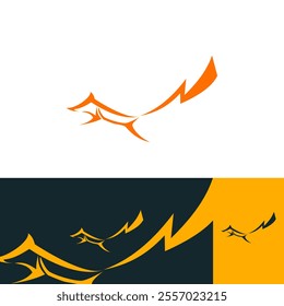 thunder fox running logo design concept