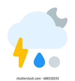 thunder freezing rain night