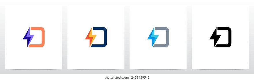 Thunder In Front Of Letter Initial Logo Design O