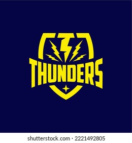 Logo del emblema del juego Thunder. Logo de Thunder E Sport