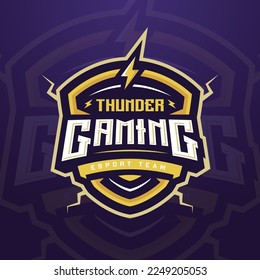 Thunder Gaming Esports Logo Template for Gaming Tournament or Social Media