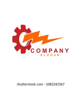 Thunder gear vector logo illustration